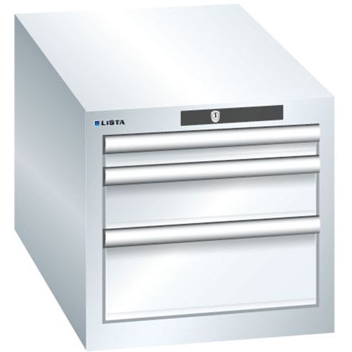 Szafki warsztatowe Lista z szufladami, 3 lub 4 szuflady, 411x725x383 mm - Szafka warsztatowa Lista, 3 szuflady: 1x50mm + 1x100mm + 1x150mm, 411x725x38
