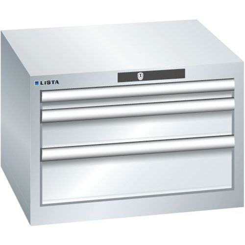 Szafki warsztatowe Lista z szufladami, 2, 3 lub 4 szuflady, 564x572x383mm - Szafka warsztatowa Lista, 3 szuflady, 564x572x383mm, szara