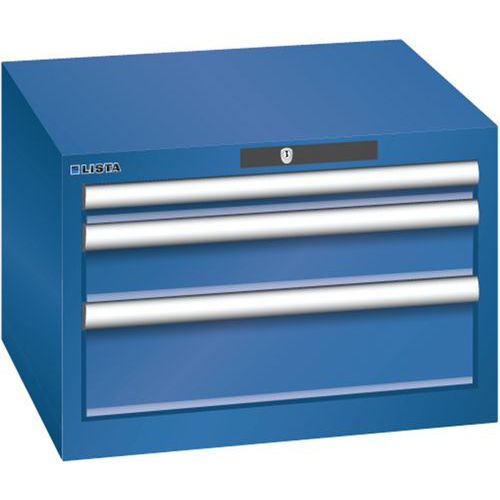 Szafki warsztatowe Lista z szufladami, 2, 3 lub 4 szuflady, 564x572x383mm - Szafka warsztatowa Lista, 3 szuflady, 564x572x383mm, ciemnoniebieska