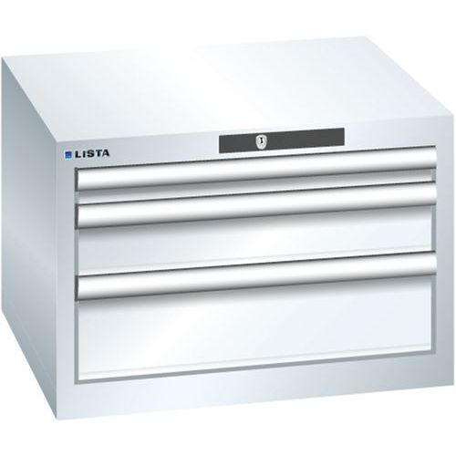Szafki warsztatowe Lista z szufladami, 2, 3 lub 4 szuflady, 564x572x383mm - Szafka warsztatowa Lista, 3 szuflady, 564x572x383mm, biała