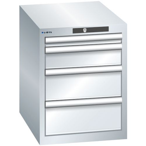 Szafki warsztatowe Lista, 4 szuflady, 411x572x533mm - Szafka warsztatowa Lista, 4 szuflady, 411x572x533mm, szara