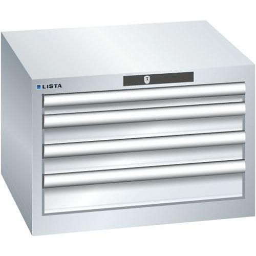 Szafki warsztatowe Lista z szufladami, 2, 3 lub 4 szuflady, 564x572x383mm - Szafka warsztatowa Lista, 4 szuflady, 564x572x383mm, szara