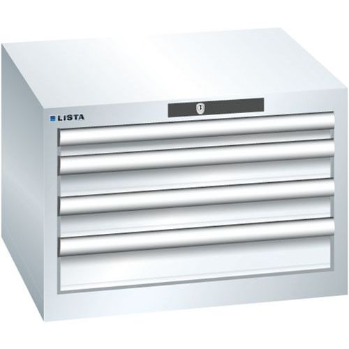 Szafki warsztatowe Lista z szufladami, 2, 3 lub 4 szuflady, 564x572x383mm - Szafka warsztatowa Lista, 4 szuflady, 564x572x383mm, biała