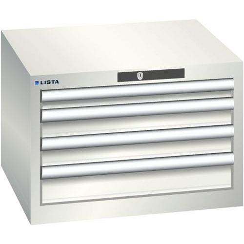 Szafki warsztatowe Lista z szufladami, 2, 3 lub 4 szuflady, 564x572x383mm - Szafka warsztatowa Lista, 4 szuflady, 564x572x383mm, jasnoszara