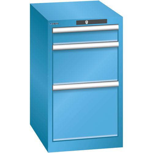 Szafki warsztatowe Lista z szufladami, 3 lub 5 szuflad - Szafka warsztatowa Lista, 3 szuflady, 411x572x700, jasnoniebieska