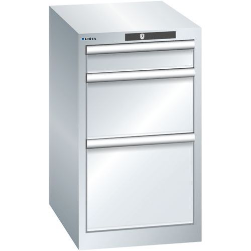 Szafki warsztatowe Lista z szufladami, 3 lub 5 szuflad - Szafka warsztatowa Lista, 3 szuflady, 411x572x700, szara