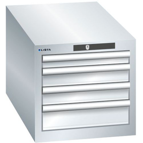 Szafki warsztatowe Lista z szufladami, 3 lub 4 szuflady, 411x725x383 mm - Szafka warsztatowa Lista, 4 szuflady, 411x725x383 mm, szara