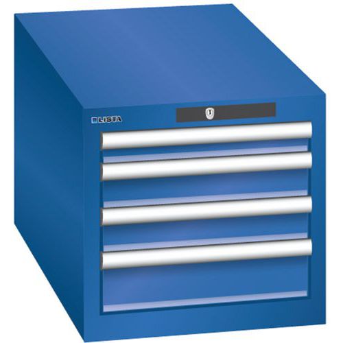 Szafki warsztatowe Lista z szufladami, 3 lub 4 szuflady, 411x725x383 mm - Szafka warsztatowa Lista, 4 szuflady, 411x725x383 mm, kolor fluorescencyjny 