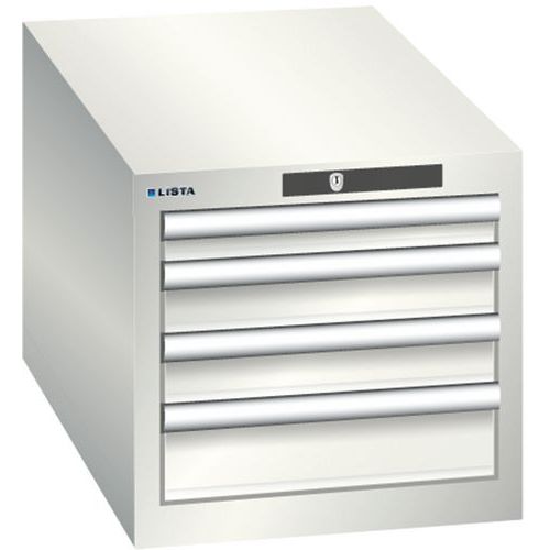 Szafki warsztatowe Lista z szufladami, 3 lub 4 szuflady, 411x725x383 mm - Szafka warsztatowa Lista, 4 szuflady, 411x725x383 mm, jasnoszara