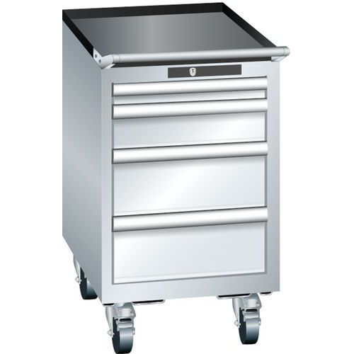 Mobilne szafki warsztatowe Lista, 4 lub 5 szuflad - Mobilna szafka warsztatowa Lista, 4 szuflady, szara