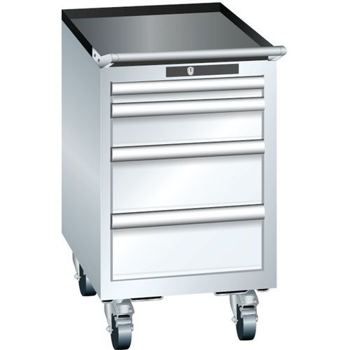 Mobilne szafki warsztatowe Lista, 4 lub 5 szuflad - Mobilna szafka warsztatowa Lista, 4 szuflady, biała