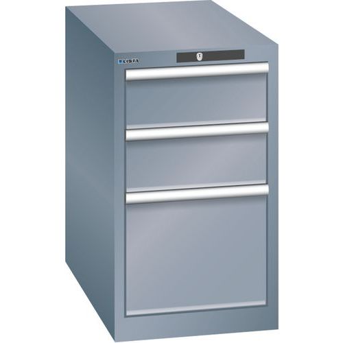 Szafki warsztatowe Lista z szufladami, 3 lub 5 szuflad, 411x725x700 mm - Szafka warsztatowa Lista, 3 szuflady, 411x725x700 mm, ciemnoszara