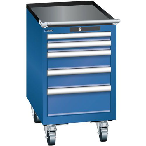 Mobilne szafki warsztatowe Lista, 4 lub 5 szuflad - Mobilna szafka warsztatowa Lista, 5 szuflad, ciemnoniebieska