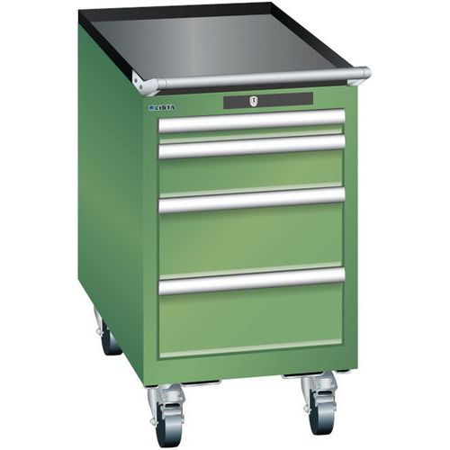 Mobilne szafki warsztatowe Lista, 4 lub 5 szuflad, 411x725x723 mm - Mobilna szafka warsztatowa Lista, 4 szuflady, 411x725x723 mm, zielona