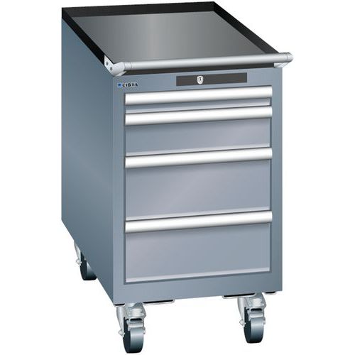 Mobilne szafki warsztatowe Lista, 4 lub 5 szuflad, 411x725x723 mm - Mobilna szafka warsztatowa Lista, 4 szuflady, 411x725x723 mm, ciemnoszary