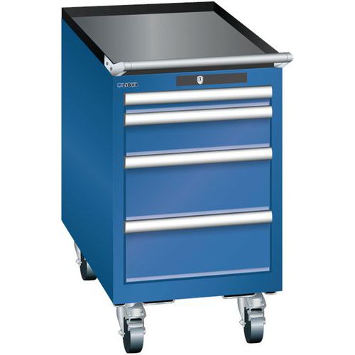 Mobilne szafki warsztatowe Lista, 4 lub 5 szuflad, 411x725x723 mm - Mobilna szafka warsztatowa Lista, 4 szuflady, 411x725x723 mm, ciemnoniebieska