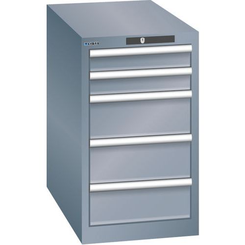 Szafki warsztatowe Lista z szufladami, 3 lub 5 szuflad, 411x725x700 mm - Szafka warsztatowa Lista, 5 szuflad, 411x725x700 mm, ciemnoszara