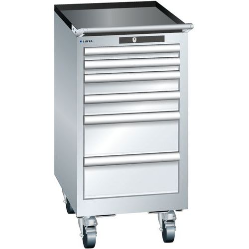 Mobilne szafki warsztatowe Lista, 6 szuflad - Mobilna szafka warsztatowa Lista, 6 szuflad, szara