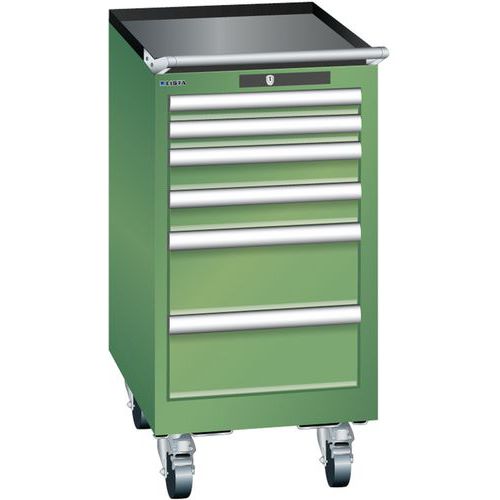 Mobilne szafki warsztatowe Lista, 6 szuflad - Mobilna szafka warsztatowa Lista, 6 szuflad, zielona