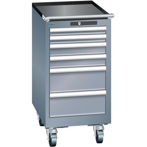 Mobilne szafki warsztatowe Lista, 6 szuflad - Mobilna szafka warsztatowa Lista, 6 szuflad, ciemnoszara