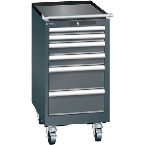 Mobilne szafki warsztatowe Lista, 6 szuflad - Mobilna szafka warsztatowa Lista, 6 szuflad, czarna