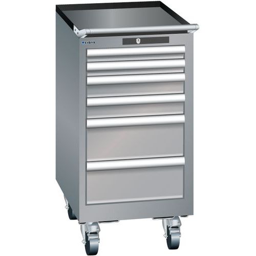 Mobilne szafki warsztatowe Lista, 6 szuflad - Mobilna szafka warsztatowa Lista, 6 szuflad, szaro-srebrna