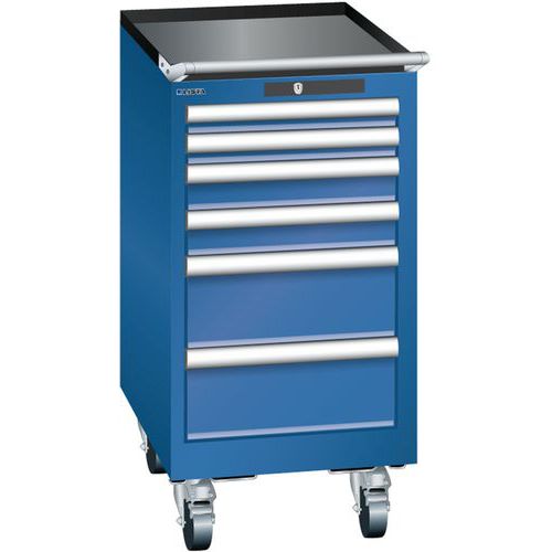 Mobilne szafki warsztatowe Lista, 6 szuflad - Mobilna szafka warsztatowa Lista, 6 szuflad, ciemnoszara