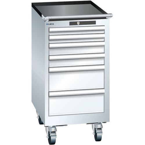 Mobilne szafki warsztatowe Lista, 6 szuflad - Mobilna szafka warsztatowa Lista, 6 szuflad, biała