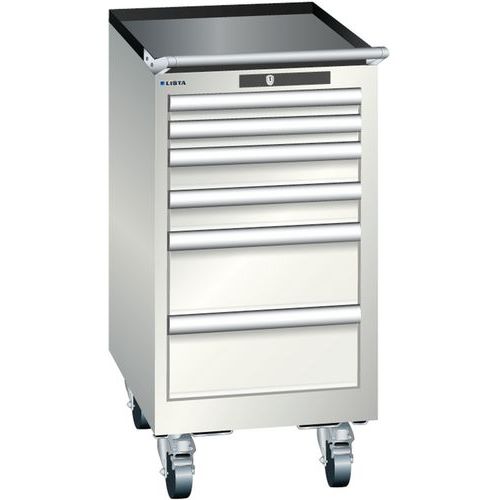 Mobilne szafki warsztatowe Lista, 6 szuflad - Mobilna szafka warsztatowa Lista, 6 szuflad, jasnoszara