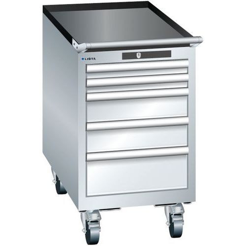 Mobilne szafki warsztatowe Lista, 4 lub 5 szuflad, 411x725x723 mm - Mobilna szafka warsztatowa Lista, 5 szuflad, 411x725x723 mm, nośność szuflad 75 kg