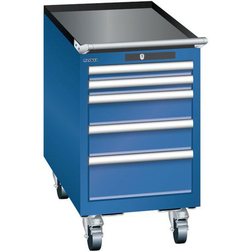 Mobilne szafki warsztatowe Lista, 4 lub 5 szuflad, 411x725x723 mm - Mobilna szafka warsztatowa Lista, 5 szuflad, 411x725x723 mm, ciemnoniebieska