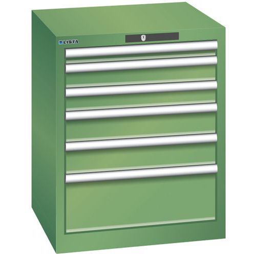 Szafki warsztatowe Lista, 6 szuflad, 564x572x700mm - Szafka warsztatowa Lista, 6 szuflad, 564x572x700mm, zielona