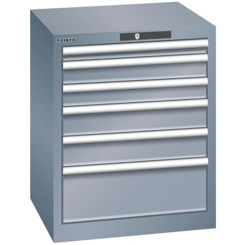 Szafki warsztatowe Lista, 6 szuflad, 564x572x700mm - Szafka warsztatowa Lista, 6 szuflad, 564x572x700mm, ciemnoszara