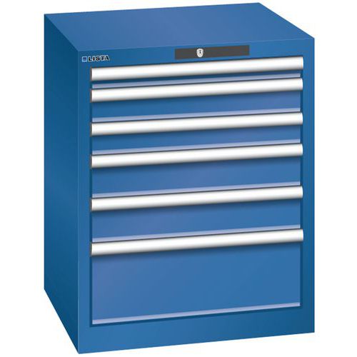 Szafki warsztatowe Lista, 6 szuflad, 564x572x700mm - Szafka warsztatowa Lista, 6 szuflad, 564x572x700mm, ciemnoniebieska