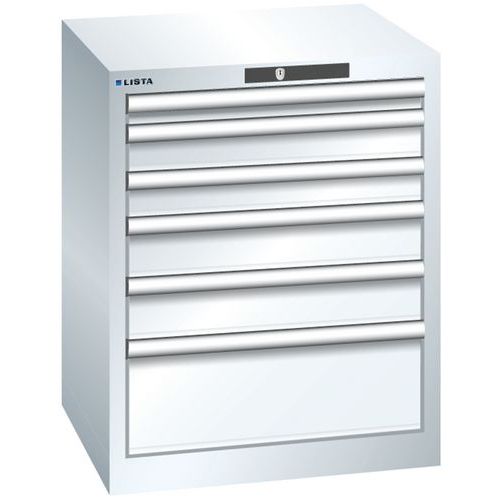 Szafki warsztatowe Lista, 6 szuflad, 564x572x700mm - Szafka warsztatowa Lista, 6 szuflad, 564x572x700mm, biała