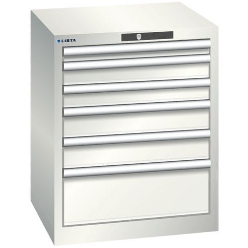 Szafki warsztatowe Lista, 6 szuflad, 564x572x700mm - Szafka warsztatowa Lista, 6 szuflad, 564x572x700mm, jasnoszara
