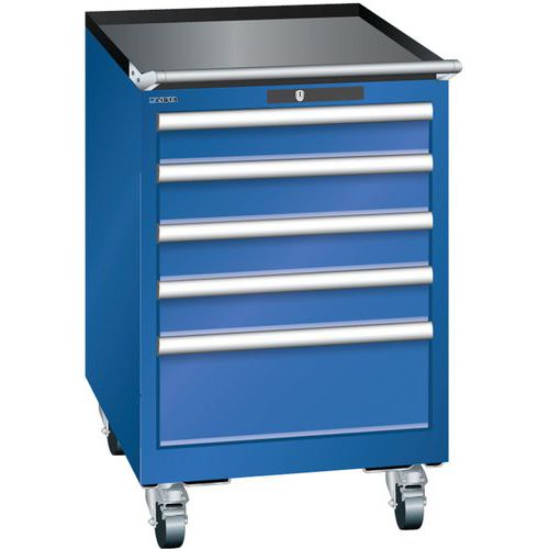 Mobilne szafki warsztatowe z szufladami Lista, 5 lub 6 szuflad - Mobilna szafka warsztatowa Lista, 5 szuflad: 4x100mm + 1x200mm, kolor fluorescencyjny