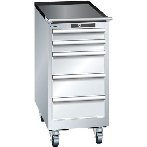 Mobilne szafki warsztatowe Lista, 5 szuflad, 411x725x890mm - Mobilna szafka warsztatowa Lista, 5 szuflad, 411x725x890mm, szara
