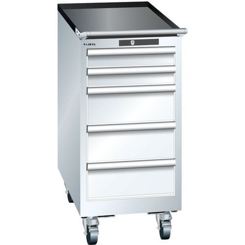Mobilne szafki warsztatowe Lista, 5 szuflad, 411x725x890mm - Mobilna szafka warsztatowa Lista, 5 szuflad, 411x725x890mm, biała