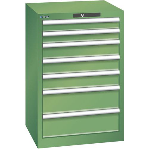 Szafki warsztatowe Lista z szufladami, od 4 do 8 szuflad, 564x572x850 mm - Szafka warsztatowa Lista, 7 szuflad, 564x572x850mm, zielona