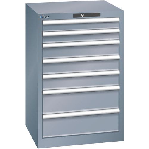 Szafki warsztatowe Lista z szufladami, od 4 do 8 szuflad, 564x572x850 mm - Szafka warsztatowa Lista, 7 szuflad, 564x572x850mm, ciemnoszara