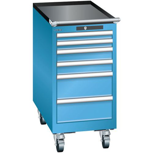 Mobilne szafki warsztatowe Lista, 6 szuflad, 411x725x840mm - Mobilna szafka warsztatowa Lista, 6 szuflad, 411x725x840mm, jasnoniebieska