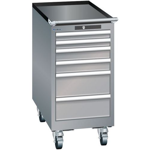 Mobilne szafki warsztatowe Lista, 6 szuflad, 411x725x840mm - Mobilna szafka warsztatowa Lista, 6 szuflad, 411x725x840mm, szaro-srebrny