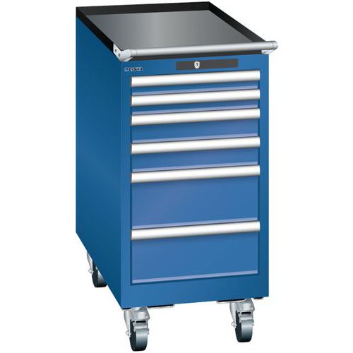 Mobilne szafki warsztatowe Lista, 6 szuflad, 411x725x840mm - Mobilna szafka warsztatowa Lista, 6 szuflad, 411x725x840mm, ciemnoniebieska