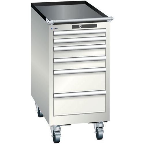 Mobilne szafki warsztatowe Lista, 6 szuflad, 411x725x840mm - Mobilna szafka warsztatowa Lista, 6 szuflad, 411x725x840mm, jasnoszary
