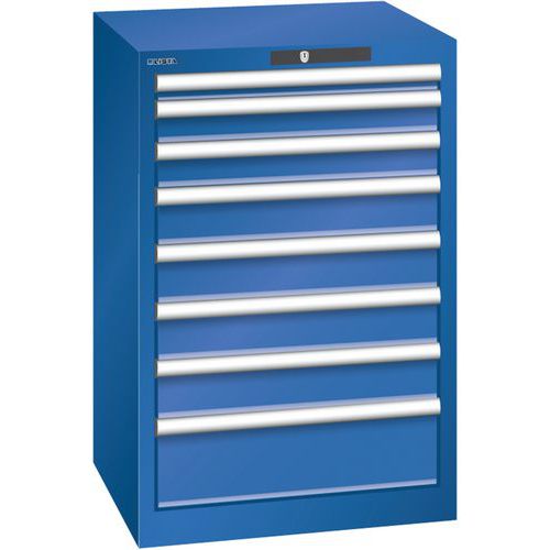 Szafki warsztatowe Lista z szufladami, od 4 do 8 szuflad, 564x572x850 mm - Szafka warsztatowa Lista, 8 szuflad, 564x572x850mm, kolor fluorescencyjny n