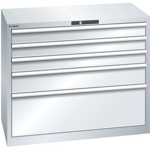 Szafki warsztatowe Lista z szufladami, nośność 75 kg, 5 szuflad - Szafka warsztatowa Lista z szufladami, nośność 75 kg, 5 szuflad, szara