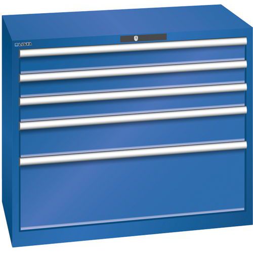 Szafki warsztatowe Lista z szufladami, nośność 75 kg, 5 szuflad - Szafka warsztatowa Lista z szufladami, nośność 75 kg, 5 szuflad, kolor fluorescencyj