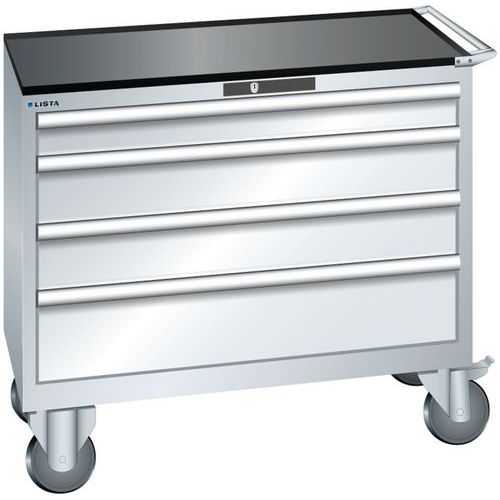 Szafki warsztatowe z szufladami Lista, 4, 5 i 6 szuflad, 1023x572x962 mm - Szafka warsztatowa Lista, 1023x572x962 mm, 4 szuflady, szara