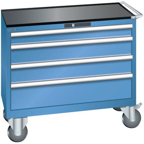 Szafki warsztatowe z szufladami Lista, 4, 5 i 6 szuflad, 1023x572x962 mm - Szafka warsztatowa Lista, 1023x572x962 mm, 4 szuflady, niebieska